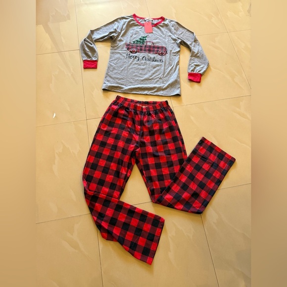 PatPat Women Christmas Pajamas Set red gray  comfy size small spandex polyester - Picture 1 of 16